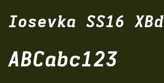 Iosevka SS16 XBdEx