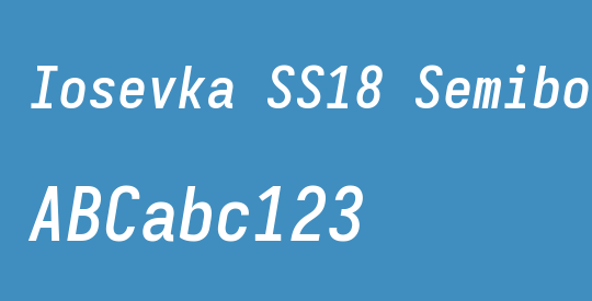 Iosevka SS18 Semibold Oblique
