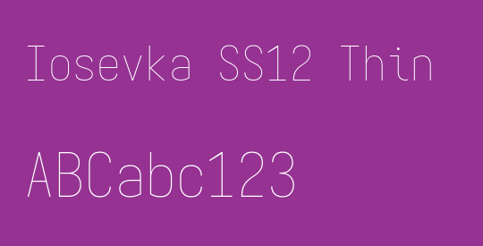 Iosevka SS12 Thin