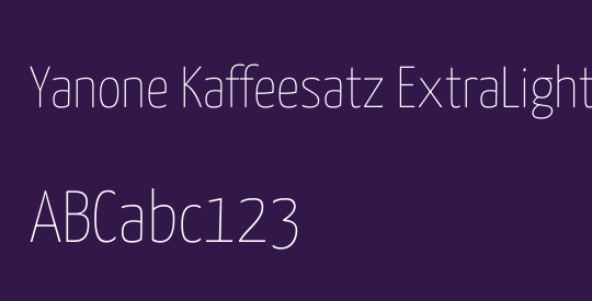 Yanone Kaffeesatz ExtraLight