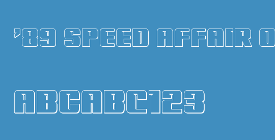 '89 Speed Affair Outline