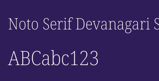 Noto Serif Devanagari SemiCondensed ExtraLight