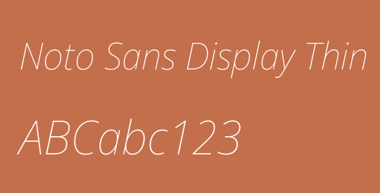Noto Sans Display Thin