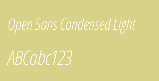 Open Sans Condensed Light