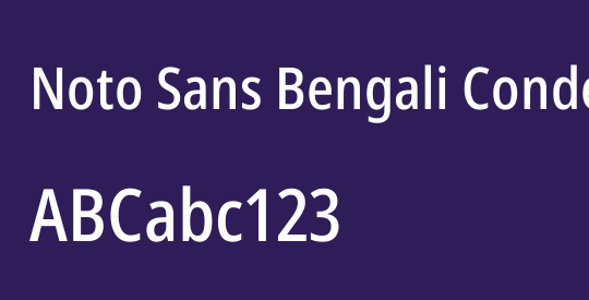 Noto Sans Bengali Condensed Medium