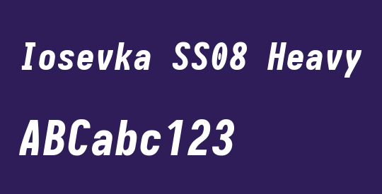 Iosevka SS08 Heavy Oblique