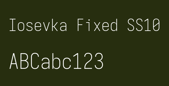 Iosevka Fixed SS10 Extralight