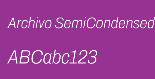 Archivo SemiCondensed ExtraLight