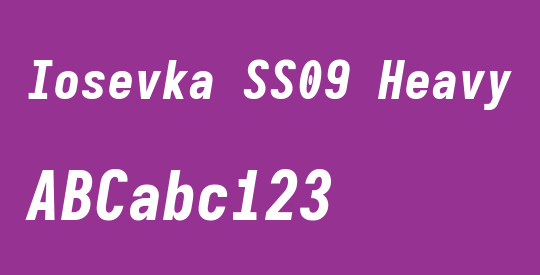 Iosevka SS09 Heavy Oblique