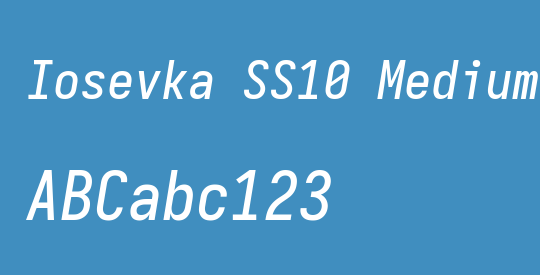 Iosevka SS10 Medium Oblique