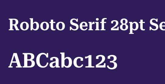 Roboto Serif 28pt SemiCondensed SemiBold