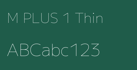 M PLUS 1 Thin