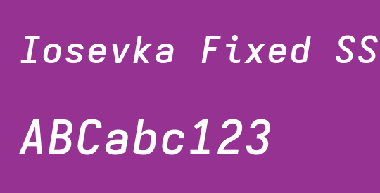 Iosevka Fixed SS12 SmBdExObl