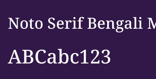 Noto Serif Bengali Medium