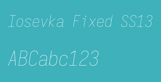 Iosevka Fixed SS13 Thin
