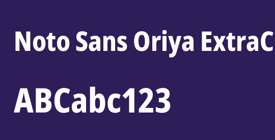 Noto Sans Oriya ExtraCondensed ExtraBold