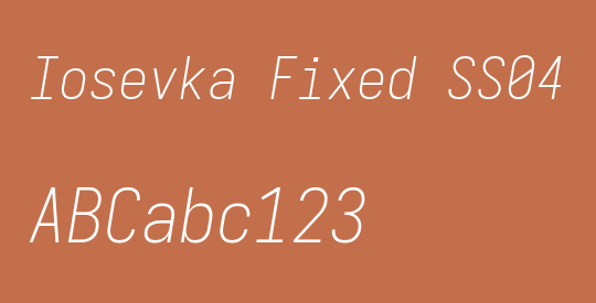 Iosevka Fixed SS04 XLtObl