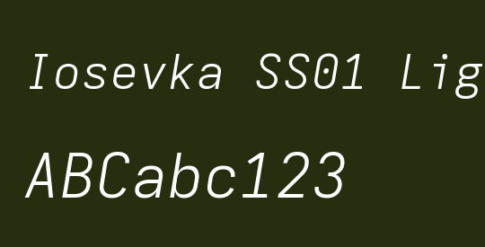 Iosevka SS01 Light Extended