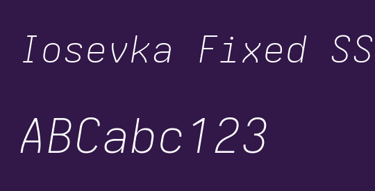Iosevka Fixed SS08 XLtEx