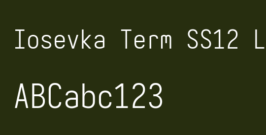 Iosevka Term SS12 Light