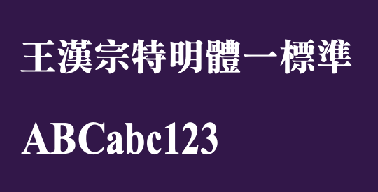 王漢宗特明體一標準