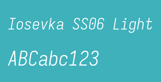Iosevka SS06 Light Oblique