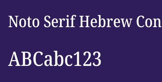 Noto Serif Hebrew Condensed Medium