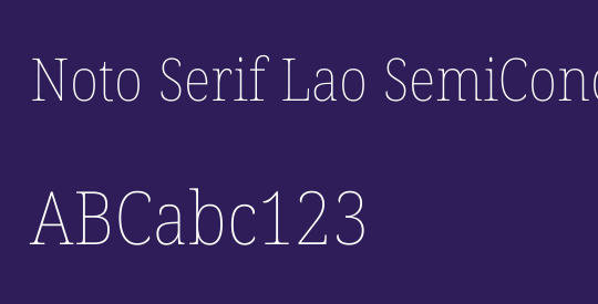 Noto Serif Lao SemiCondensed Thin