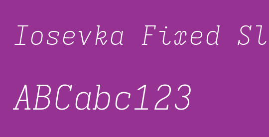 Iosevka Fixed Slab XLtEx