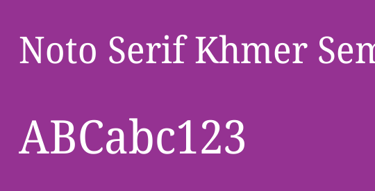 Noto Serif Khmer SemiCondensed