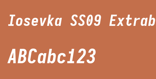 Iosevka SS09 Extrabold