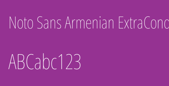 Noto Sans Armenian ExtraCondensed Thin