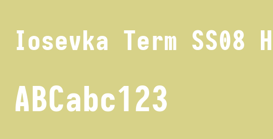 Iosevka Term SS08 Heavy