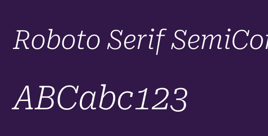 Roboto Serif SemiCondensed ExtraLight