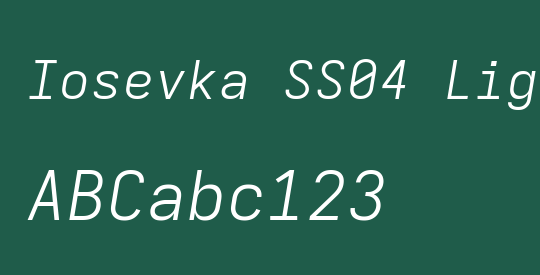 Iosevka SS04 Light Extended
