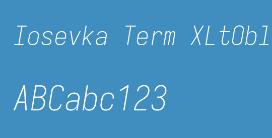 Iosevka Term XLtObl