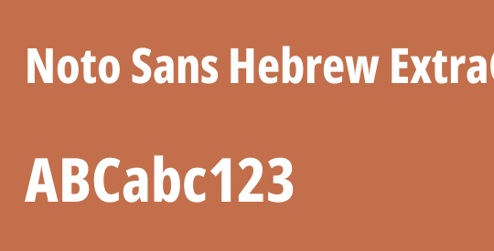 Noto Sans Hebrew ExtraCondensed ExtraBold