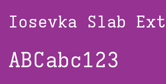 Iosevka Slab Extended