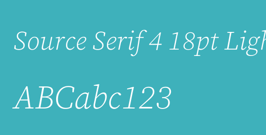 Source Serif 4 18pt Light