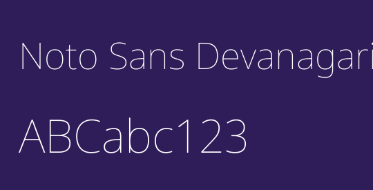 Noto Sans Devanagari Thin