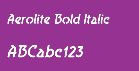 Aerolite Bold Italic