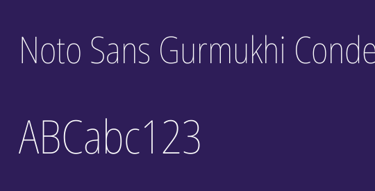 Noto Sans Gurmukhi Condensed Thin