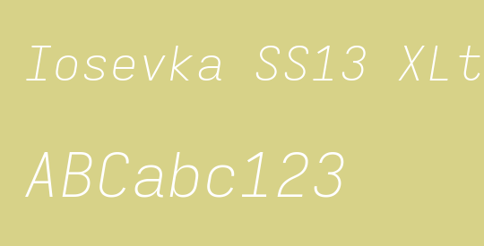 Iosevka SS13 XLtEx