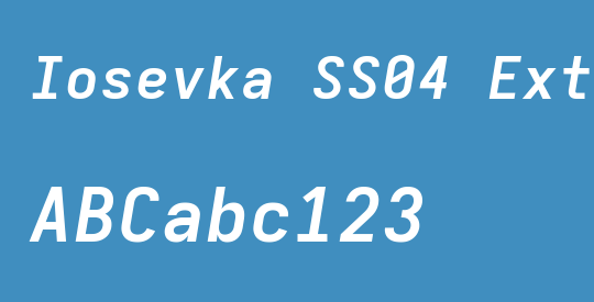Iosevka SS04 Extended