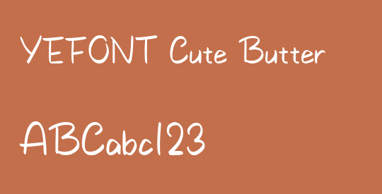 YEFONT Cute Butter