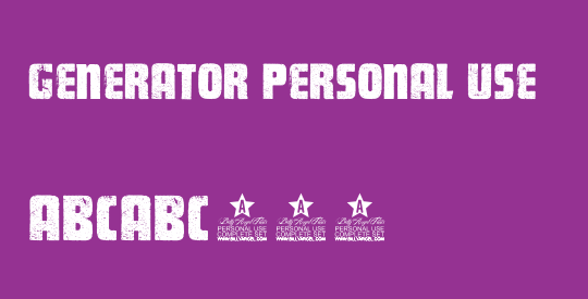 GENERATOR PERSONAL USE