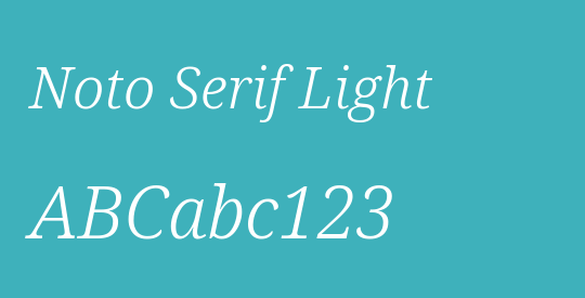 Noto Serif Light