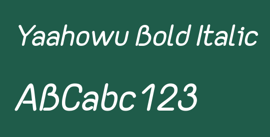 Yaahowu Bold Italic