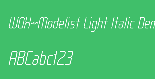 WOX~Modelist Light Italic Demo