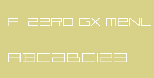 F-Zero GX Menu Font Thin